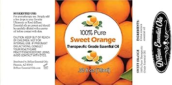 10ml - Orange (Sweet) Essential Oil - 0.33 Fluid Ounces