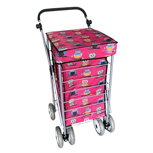 6 WHEELS CAGED FOLDING SHOPPING TROLLEY GREAT...
