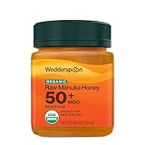 Wedderspoon Organic Raw Manuka Honey 50+ MGO, 8.8 Oz, Unpasteurized New Zealand Honey, Non-GMO, BPA-Free Jar, Superfood & Natural Wellness Support