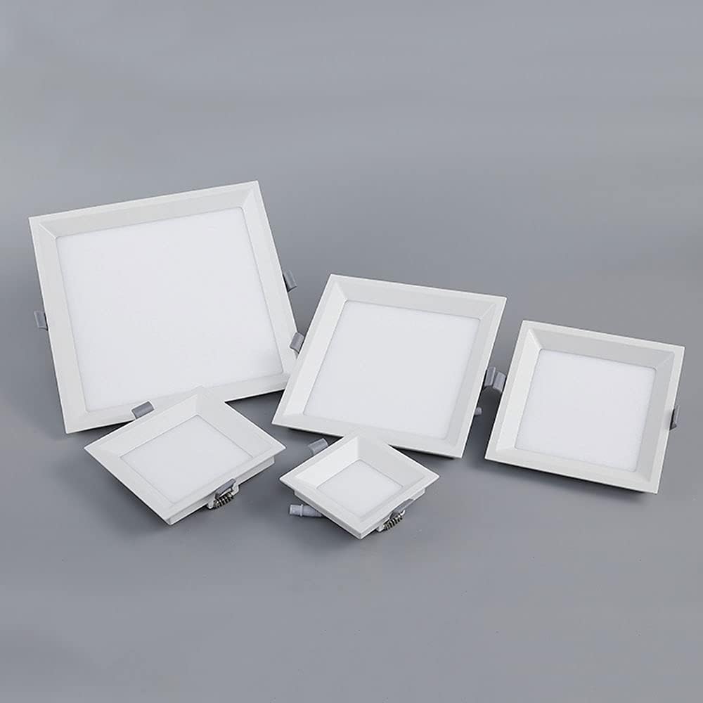 Recessed 5W/9W/12W/16W White Square Super Bright LED Recessed Ceiling Lights Smart IC Driver Energy Saving Downlight Integrated Ultra Slim Spotlights for Living Room Bedroom Kitchen Integrated