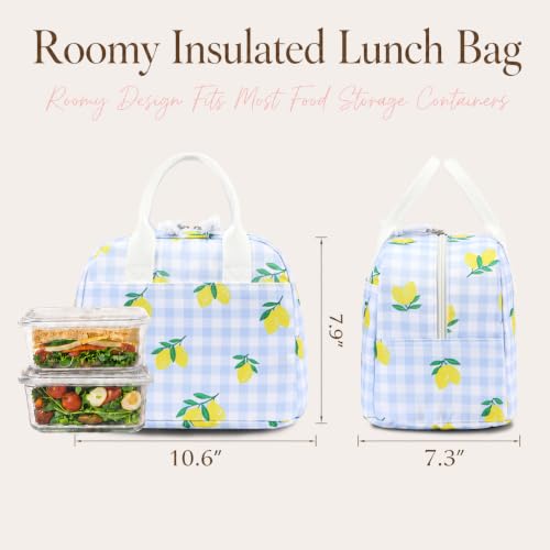 Image of LOVELYWIND Lunch Box for Women Cute Lunch Bags for Women Lunch Tote Bags Reusable Insulated Lunch Box Large Capacity Reusable Insulated Cooler for Work or Travel Gifts or Beach
