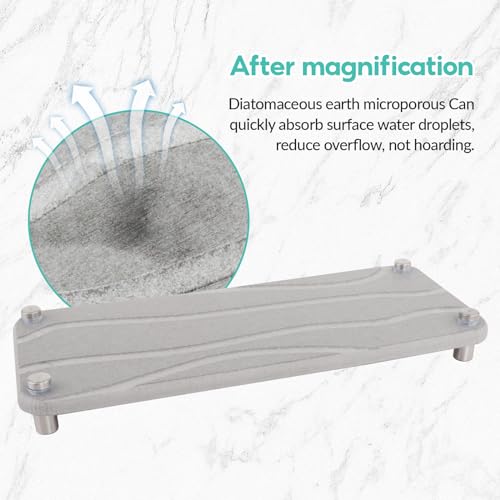 Organizador de fregadero Instant Dry Sink Caddy, bandeja de piedra de tierra de diatomeas absorbente de agua para baño y cocina, 13.8 pulgadas, secado rápido miniatura 4
