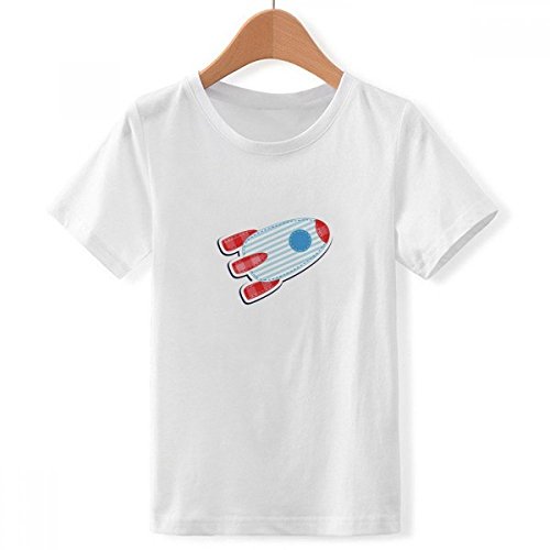 T-shirt Univers et Alien Spacecraft blanc ras du cou multicolore pour grand garçon