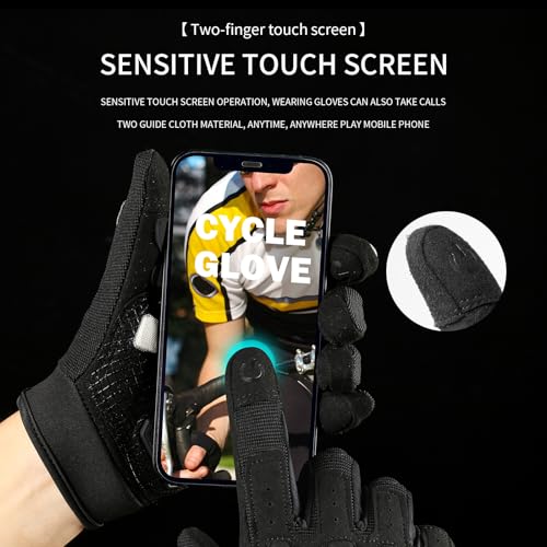 Vilico Motorradhandschuhe Sommer, Touchscreen Handschuhe für Fahrrad & Outdoor Sport, Atmungsaktive Schutz Handschuhe für Motorradfahren, Radfahren und Training-Schwarz, Größe M