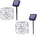 [2 Pack]Guirnaldas Luces Solares para Exterior, 120 LED 12M Impermeables Cadena de Luces Decoracion para Exteriores/Interiores,Jardín, Patio, Terraza, Navidad,Fiestas, Bodas(Blanco)