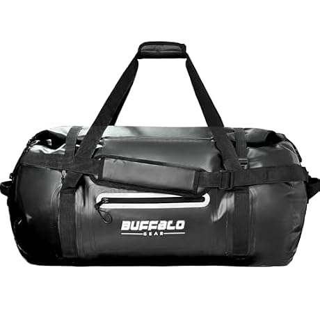 Buffalo Gear Waterproof Duffle Bag 40L 60L 80L Roll-top Dry Bag Heavy Duty Waterproof Duffel Travel Bag for Kayaking Rafting Boating Fishing Camping