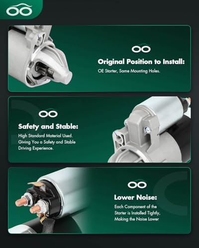 Image of SCITOO Starter Motor 17131 for Dodge for Raider 1989 V6 3.0L for Ram 50 1990-1991 V6 3.0L for Dodge Stealth 1991-1996 V6 3.0L w /Manual Trans for Hyundai Sonata 1990-1994 V6 3.0L 12V PMGR CW 8-Teeth