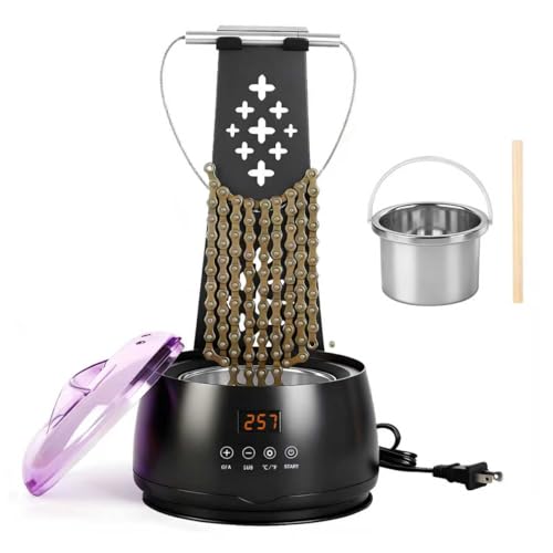 Datdifen Bicycle Chain Wax Melting System (19oz) Includes Chain Cleaning Machine and Cooling Rack. Precise Temperature Control for Rapid Melting Professional Cleaning and Waxing Tools
