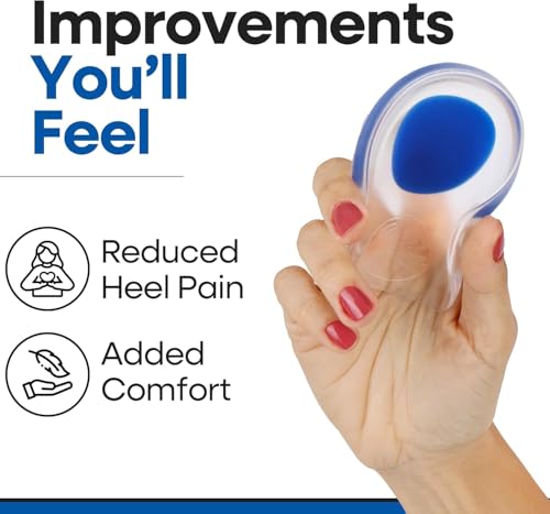 Image of Gel Heel cups Silicone Heel Pad for Heel Ankle Pain, Heel Spur Shoe Support Pad for Men and Women Shock Cushion Pad for Heels