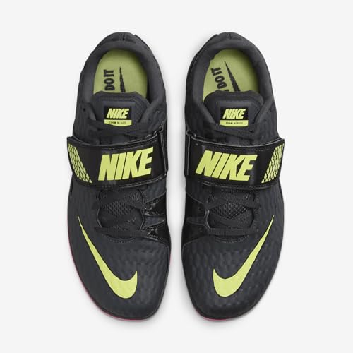 Nike High Jump Elite Track & Field Jumping Spikes (806561-003, Anthracite/Black/Light Lemon Twist/Fierce Pink) Size 8.54