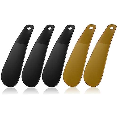 5 Pezzi Calzascarpe, Calzascarpe nere universali, Calzascarpe in Plastica, Calzascarpe con Foro per Appendere, Adatte per tutte le scarpe, Prevengono le pieghe