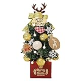 usefulbeauty Kleine kerstboom – realistische ornamenten met accessoires, tafelkerstboom – voor professioneel gezinsgebruik op thuistafel in de slaapkamer op winterfeesten