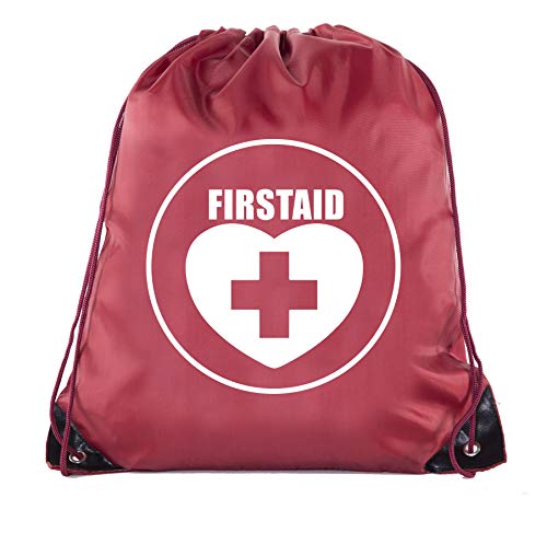 Image of Mato & Hash First Aid Backpack Drawstring Medical Bag for Emergencies or Epi Pen & Medicine - 6PK Maroon CA2500FirstAid S2