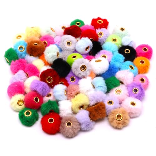 Pompons multicolores en fausse fourrure pour personnaliser vos accessoires