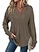 Sampeel Womens Plus Size Sweaters Chocolate Brown Fall Clothes V Neck Hoodies Trendy Tunic Tops Coffee XL