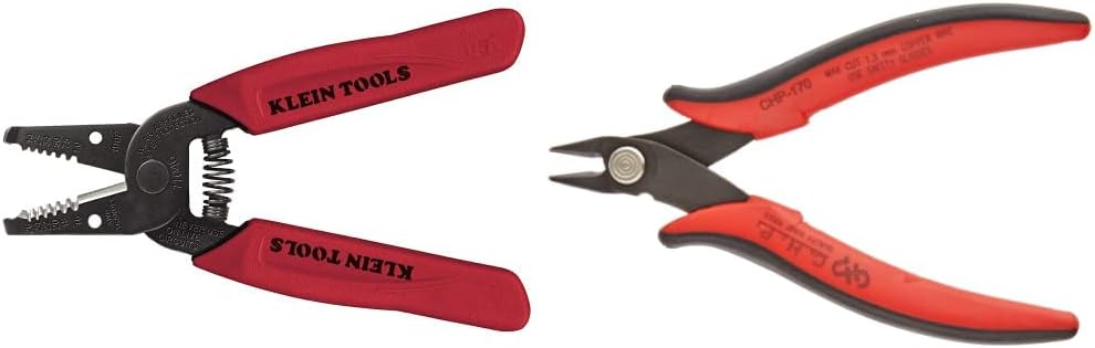 Klein Tools 11046 Wire Stripper/Cutter 16-26 AWG Stranded & Hakko-CHP-170 Micro Cutter - Red
