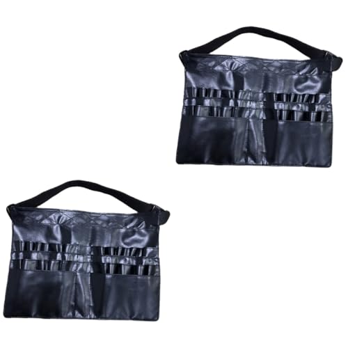 2 pezzi di custodia per trucco pennelli da borsa per per per per a tracolla 38X27X3.5CM nero