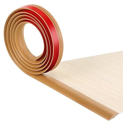 BNELL Floor Transition Strip Self Adhesive-PVC Carpet & Floor Edging Trim Strip,Threshold Transitions Suitable for Threshold Height Less Than 5mm (9.84FT_Yellow Oak Grain)