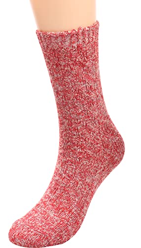 Tintao 3 Pairs Women's Socks Winter Wool Cable Knit Casual Crew Socks Knee High Boot Socks,Size 5-11#W6059 (Solid Color A5) #TOP7