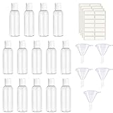 【Gut designt】 Die transparente Reiseflasche hat einen weißen Klappdeckel, hat eine gute Luftdichtigkeit und kann das Auslaufen von Flüssigkeit verhindern. Das transparente Flaschenkörper-Design zeigt die Farbe im Inneren der Flasche, so dass es leicht ist, das Produkt und die verbleibende Menge zu identifizieren.