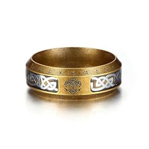 Bague Viking en Acier Inoxydable de 8 mm pour Homme et Femme