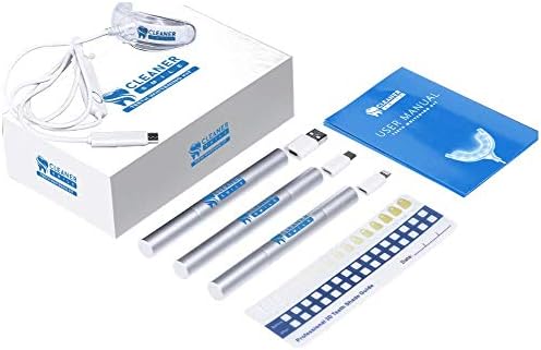Cleaner Smile Regular Strength Teeth Whitening LED Kit, carbamide peroxide teeth whitening gel, Tackle set-in stains and yellow teeth, pain-free teeth whitening, whiter smile in 15 minutes a day