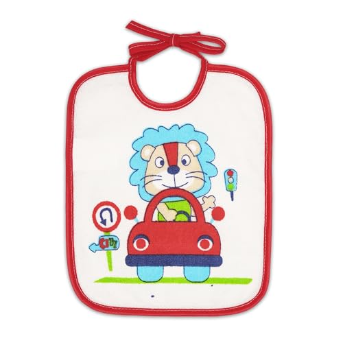 Miniatura 6 de Ti Tin Pack 7 Baberos Bebé Impermeables Con Rizo De Algodón Plastificado, Forro De Vinilo Y Cierre Con Cintas. Suaves, Absorbentes Y Fáciles De Lavar. Diseños Divertidos.
