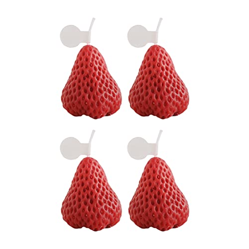 Benoon Vela de aromaterapia en forma de fresa Erradicar olor Fruta Festival Vela para el hogar Rojo S