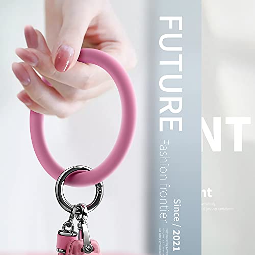 Tukellen for Mercedes Benz Key fob Cover with Bracelet Keyring Special Soft TPU Key Case Protector Compatible with Mercedes Benz 2017-2021 E-Class 2018-2021 S-Class 2019-2021 A C G Class-Pink