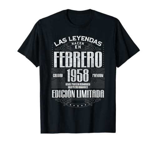 Las Leyendas Nacen En Febrero 1958 64 años Cumpleaños Camiseta
