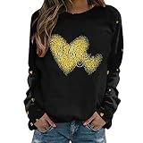 Générique Gommages pour Femmes Hauts Manches Longues Mode féminine Saint Valentin Top Blouses Love Print à Manches Longues O Neck Sweat Casual Blouse Pullover Tops Pompier Humour (B, S)