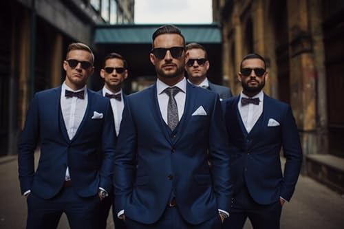 Image of LADY&HOME Bachelor Party 7pcs Wedding Sunglasses for Groom, Best Man, Groomsmen Gifts Wedding Favor