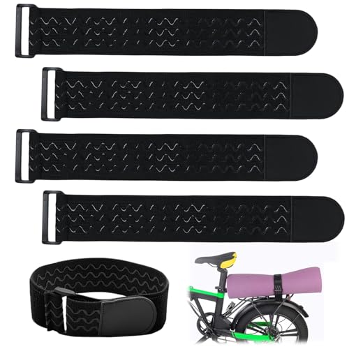 Lot de 4 Attaches Câbles Réutilisables avec Fermeture Velcro – Bandes Élastiques 5x30 cm pour Organisation de Câbles, Jardin, Maison et Vélo