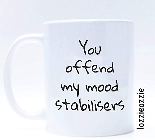 Depression humour coffee mug. Borderline Personality disorder, mental health awareness. Funny gift. BPD, anxiety and medication gift