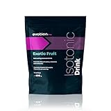 EVOTION PRO Bebida Isotónica en Polvo 600 g | Electrolitos, Carbohidratos y Vitaminas | Sales Minerales para Deporte | Recuperador Muscular | Vegano y Sin Gluten | Sabor Frutas Exóticas