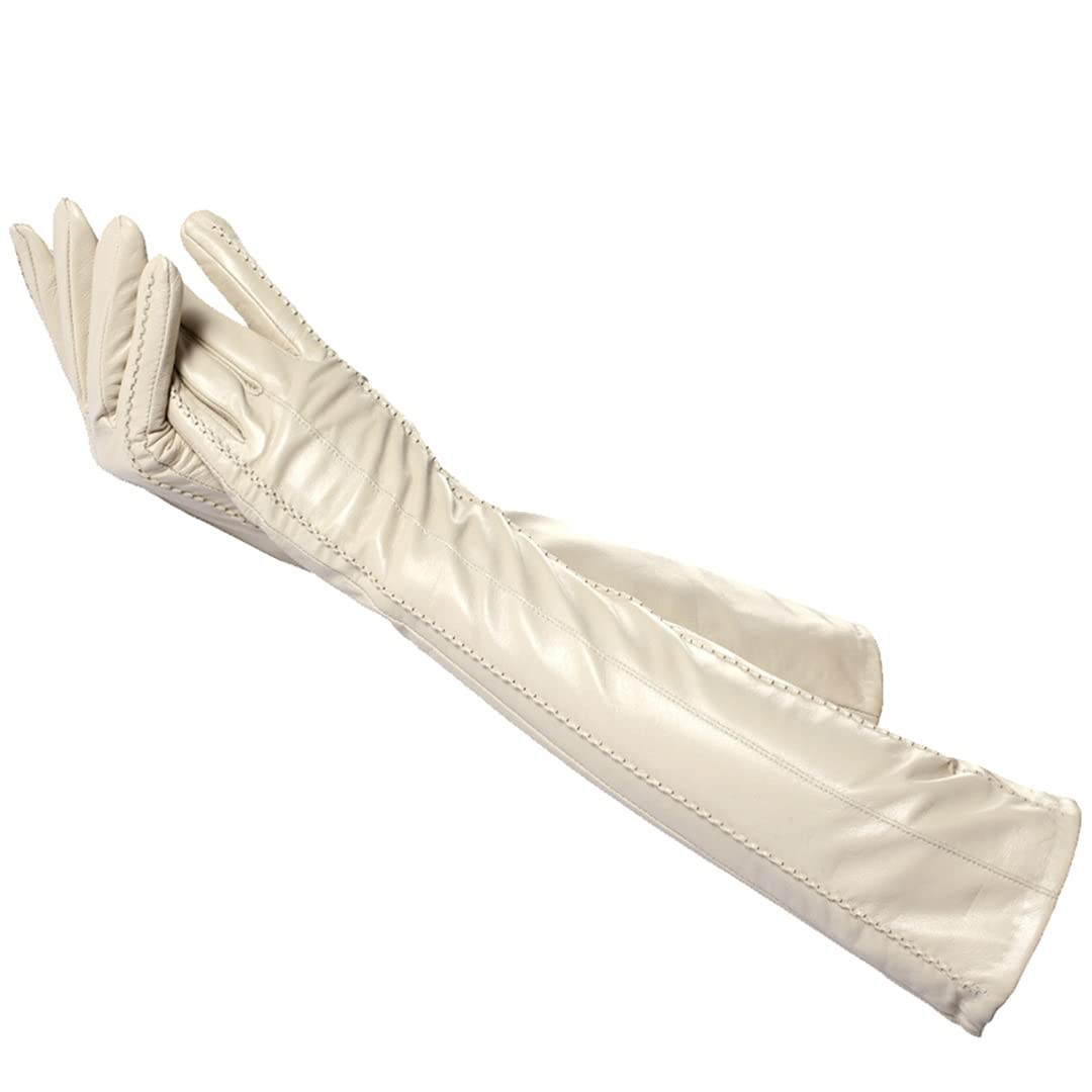 Guanti lunghi in pelle da donna in pelle invernale Guanti da guida per climi freddi con fodera in caldo pile
