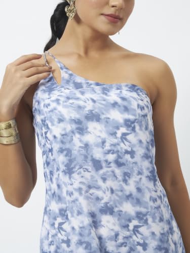 Image of Trend Arrest.ed Women's Floral One-Shoulder Cocktail Dress | Asymmetrical Hem with Lining | Adjustable & Removable Pads | Elegant Fit for Party, Wedding & Special Occasions