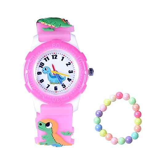 MUXIJIA Relojes de Pulsera para Niño Niña de 3 a 10 años, 3ATM /30M Impermeable Analógicos Cuarzo Reloj Cute 3D Cartoon Correa de Silicona Reloj para Niños (Rosa)