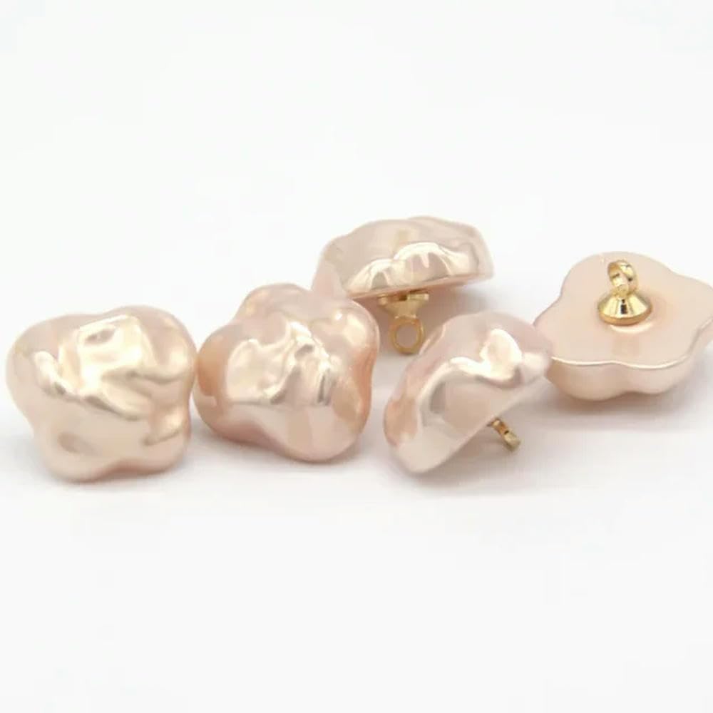 Botones de Perla, 10 Piezas 14 mm con baño Esmalte for Ropa Infantil, Accesorios Costura Decorativos(Pink Butterfly)