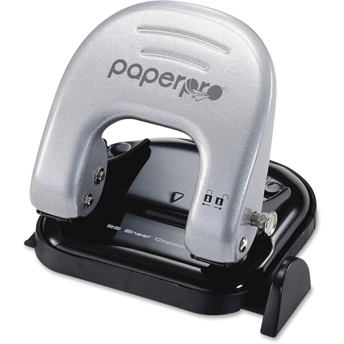 Image of PaperPro inDULGE 20 Reduced Effort 2-Hole Punch, 20 Sheets, Silver (2310)