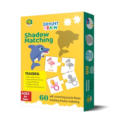 Image of The Book Tree Bright Brain Shadow Matching 60 (30 Sets) Piece Jigsaw Puzzle for Preschoolers, Educational Toy for Learning Matching Pictures, Gifts for Kids Ages 3 to 6 by Majestic Book Club