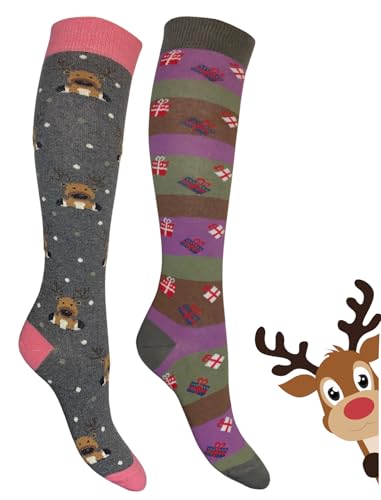 Image of Cotton Knee High Socks for Women Made in Italy, Long Socks for Women (One Size Fits All) Women Dress Socks