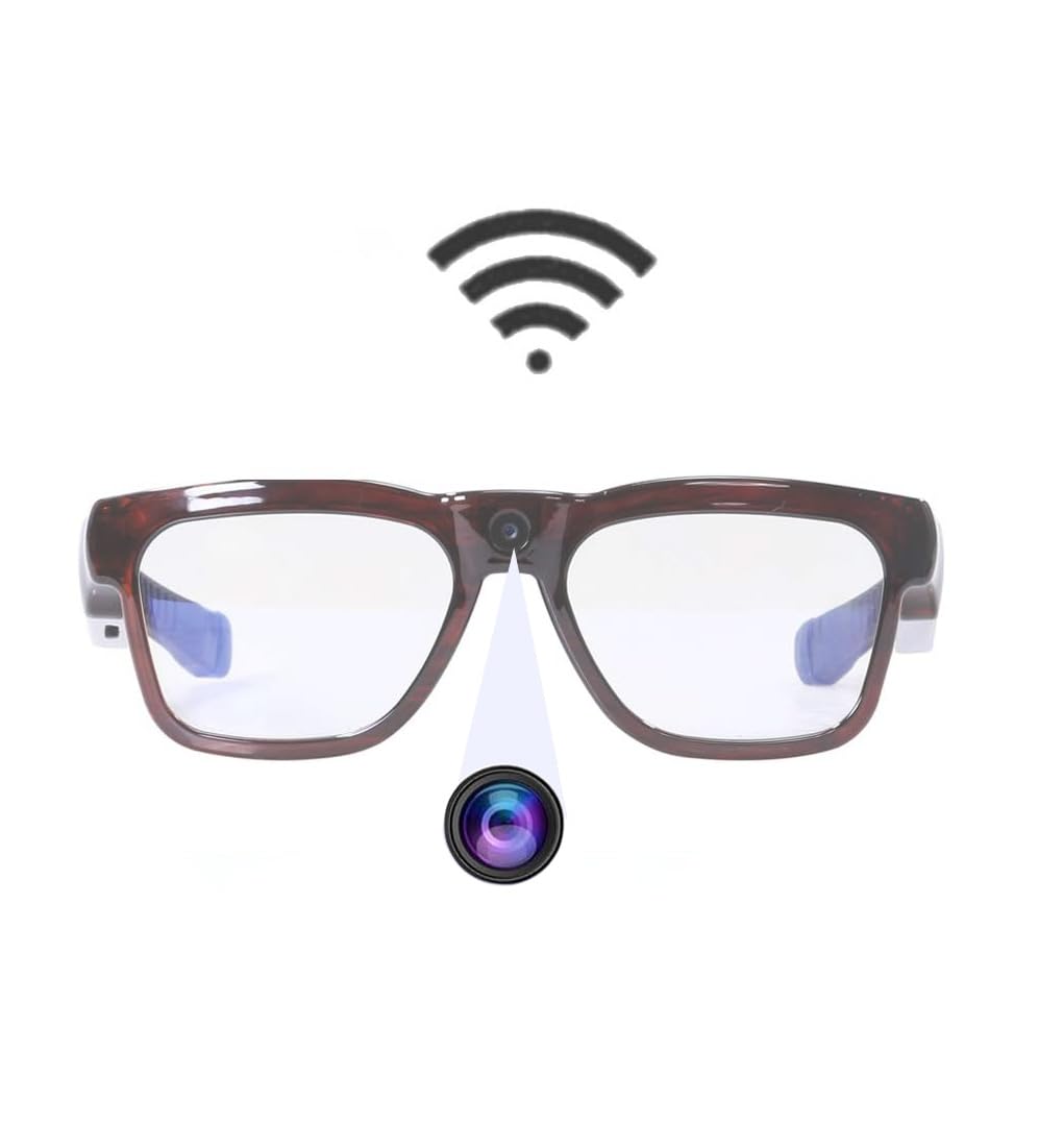 OhO sunshine 64GB WiFi Camera Glasses,Streaming Video-only & Photos from Glasses to App with Ultra Full HD Camera and Transitional Blue Light…