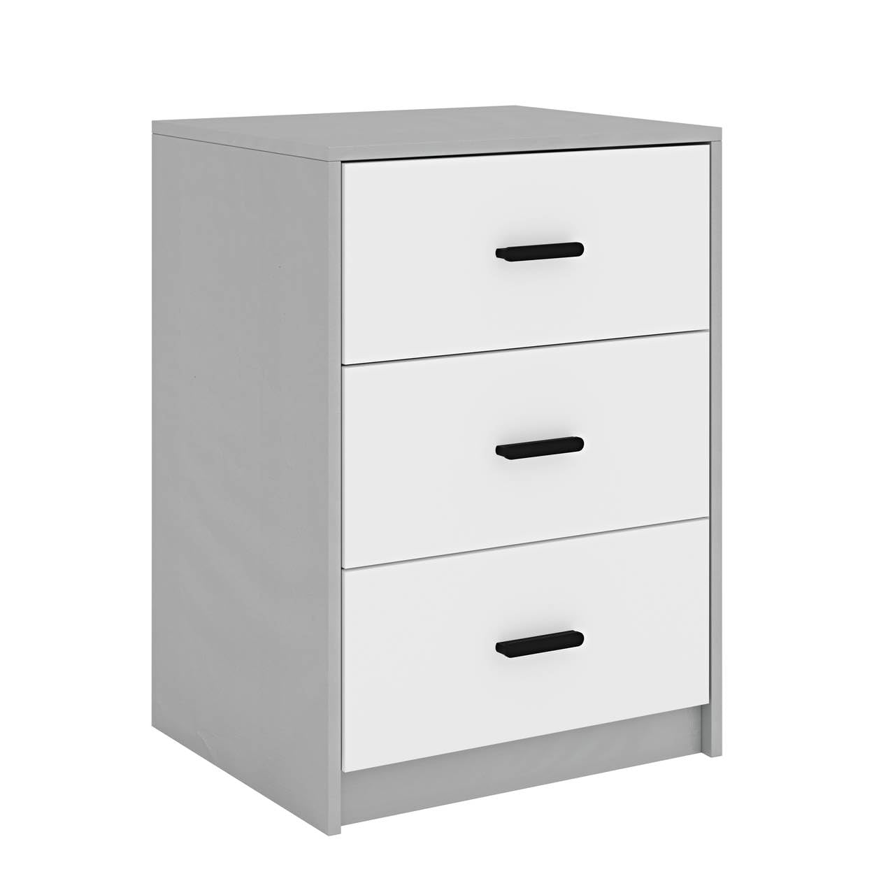URBNLIVING 3 Drawer Wooden Bedside Cabinet Nightstand with Metal Runners