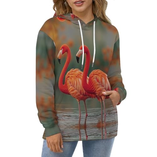 Pull Imprimé en 3D avec poches et capuche manches longues - 2