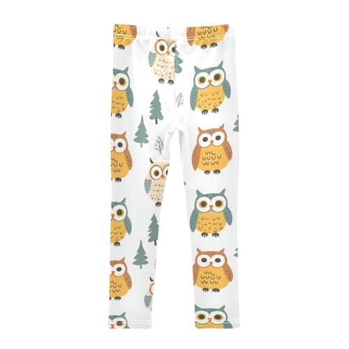 Animal Owl Girls Leggings,Workout Leggings for Girls Toddler Athletic Legging Size for 3-10T2