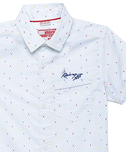 Image of Under Fourteen Only Boys Shirt, 100% Cotton Half Slevees Narrow Collar Regular Fit Printed Shirts for Kids Boys. Cream