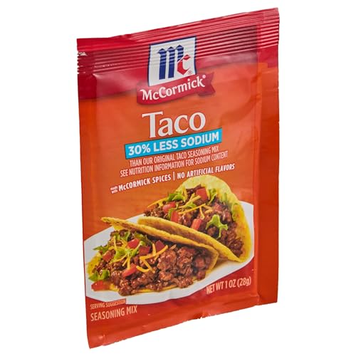 Image of McCormick 30% Less Sodium Taco Seasoning Mix, 1 oz (Pack of 12)