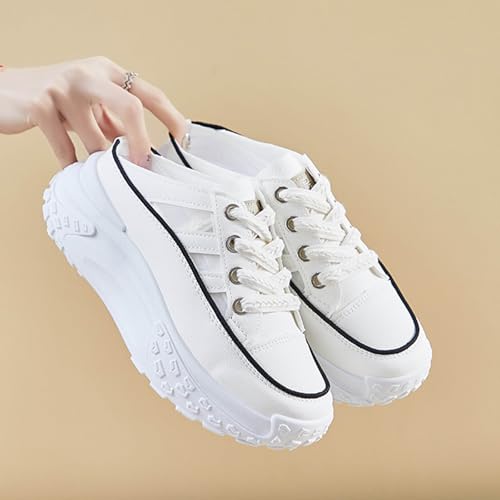 Platform Sneakers for Women Slip-On Mules Soft Sole Breathable Fashion Casual Backless Shoes3