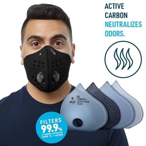 Image of RZ Mask - M1 Neoprene Economy Value Pack - Reusable Dust Mask for Woodworking, Sanding, Construction, Mowing & ATV - Large - Black